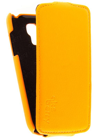 Кожаный чехол для Samsung Galaxy S4 Mini (i9190) Aksberry Protective Flip Case (Оранжевый)