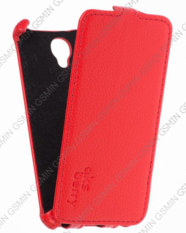 Кожаный чехол для Alcatel One Touch Idol 2 Mini 6016 Aksberry Protective Flip Case (Красный)