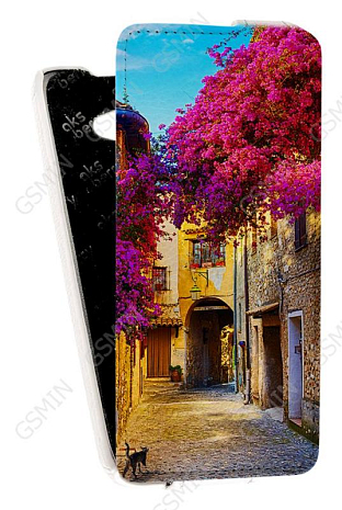 Кожаный чехол для Asus Zenfone 2 ZE500CL Aksberry Protective Flip Case (Белый) (Дизайн 83)
