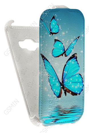 Кожаный чехол для Samsung Galaxy J1 (2016) Aksberry Protective Flip Case (Белый) (Дизайн 4/4)