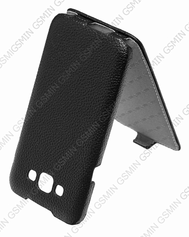 Кожаный чехол для Samsung Galaxy E7 SM-E700F Sipo Premium Leather Case - V-Series (Черный)