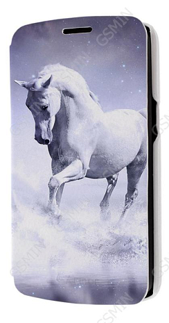 Кожаный чехол для Samsung Galaxy Grand 2 (G7102) Armor Case - Book Type (Белый) (Дизайн 117)