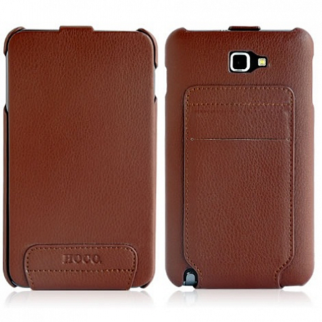 Кожаный чехол для Samsung Galaxy Note (N7000) Hoco Leather Case (Коричневый)