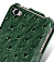    Apple iPhone 4/4S Melkco Leather Case - Jacka Type (Ostrich Print pattern - Green)