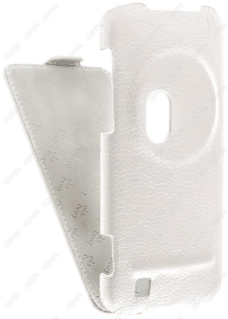 Кожаный чехол для ASUS ZenFone Zoom ZX551ML Aksberry Protective Flip Case (Белый) (Дизайн 145)