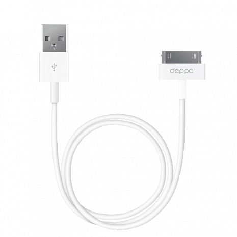USB-кабель для Apple 30-pin Deppa 1.2м (Белый)