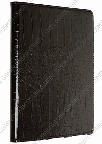 Кожаный чехол для iPad 2/3 и iPad 4 RHDS Fashion Leather Case - Crocodile glossy - Вращающийся (Черный)