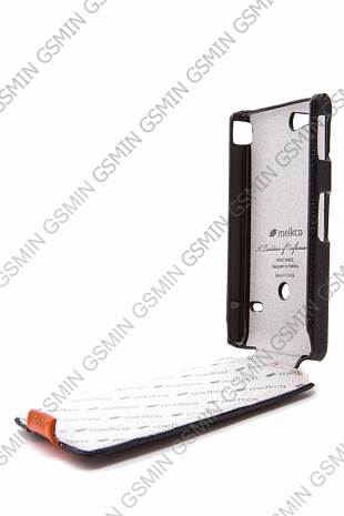    Sony Xperia Go / ST27i Melkco Premium Leather Case - Special Edition Jacka Type (Black/Orange LC)