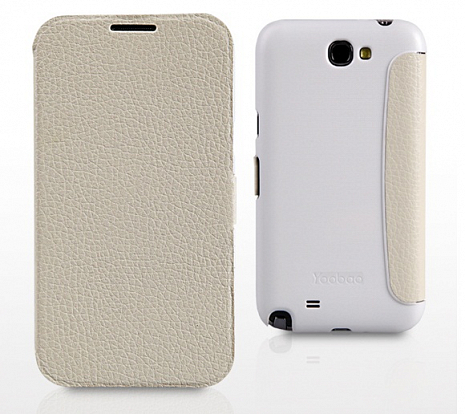 Кожаный чехол для Samsung Galaxy Note 2 (N7100) Yoobao iSlim Leather case (Белый)
