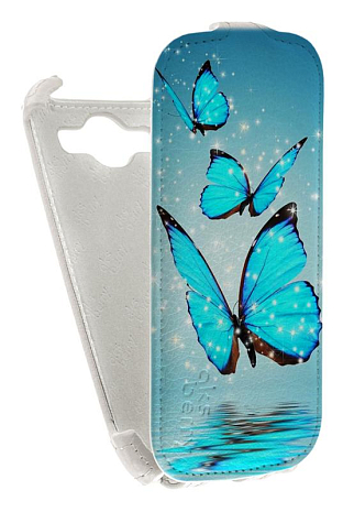 Кожаный чехол для Samsung Galaxy S3 (i9300) Aksberry Protective Flip Case (Белый) (Дизайн 4)
