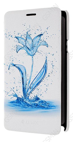 Кожаный чехол для Samsung Galaxy Note 4 (octa core) Armor Case - Book Type (Белый) (Дизайн 8)