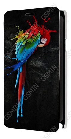 Кожаный чехол для Samsung Galaxy Note 4 (octa core) Armor Case - Book Type (Белый) (Дизайн 152)