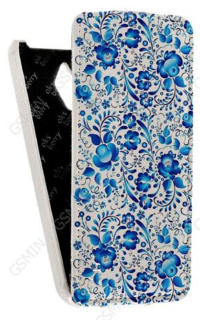 Кожаный чехол для ASUS ZenFone Go ZC500TG Aksberry Protective Flip Case (Белый) (Дизайн 18/18)