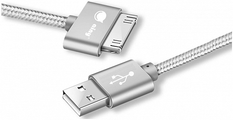 USB-кабель для Apple 30-pin Ainy тканевый (Белый)