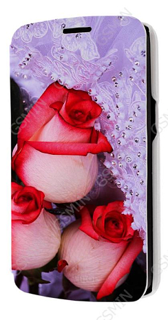 Кожаный чехол для Samsung Galaxy Grand 2 (G7102) Armor Case - Book Type (Белый) (Дизайн 104)