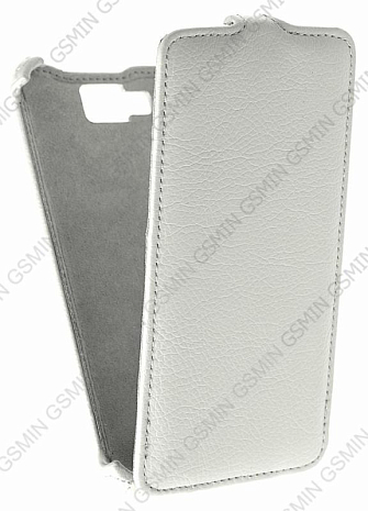 Кожаный чехол для Alcatel One Touch Hero / 8020D Armor Case (Белый)