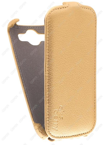 Кожаный чехол для Samsung Galaxy S3 (i9300) Aksberry Protective Flip Case (Золотой)