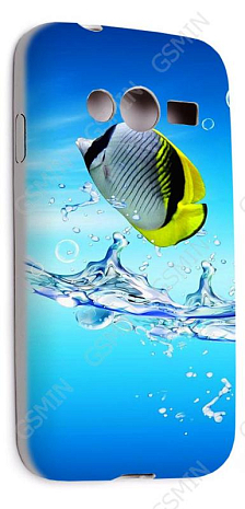 Кожаный чехол-накладка для Samsung Galaxy Ace 4 Lite (G313h) Aksberry Slim Soft (Белый) (Дизайн 150)