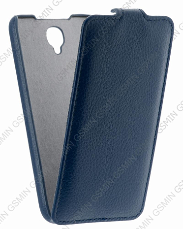 Кожаный чехол для Alcatel One Touch Idol 2 6037 Art Case (Темно-синий)
