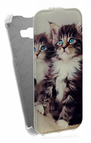 Кожаный чехол для Samsung Galaxy A7 (2017) Aksberry Protective Flip Case (Белый) (Дизайн 164)