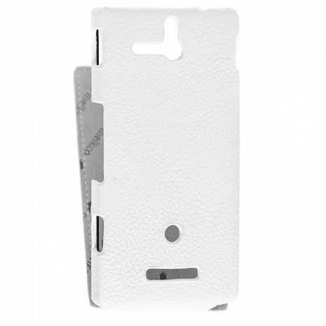    Sony Xperia U / ST25i Melkco Premium Leather Case - Jacka Type (White LC)
