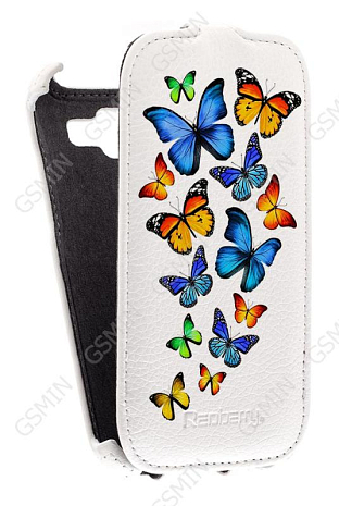 Кожаный чехол для Samsung Galaxy Win Duos (i8552) Redberry Stylish Leather Case (Белый) (Дизайн 3/3)