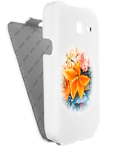 Кожаный чехол для Samsung Galaxy Trend (S7390) Armor Case "Full" (Белый) (Дизайн 9/9)