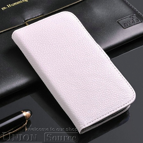 Кожаный чехол для Samsung Galaxy S4 (i9500) LuxCase Leather Wallet (Белый)