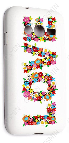 Кожаный чехол-накладка для Samsung Galaxy Ace 4 Lite (G313h) Aksberry Slim Soft (Белый) (Дизайн 14)