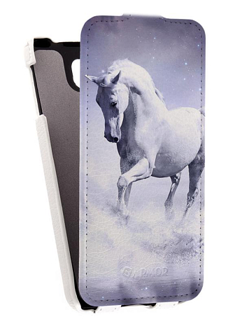 Кожаный чехол для Samsung Galaxy Alpha (G850F) Armor Case "Full" (Белый) (Дизайн 117)