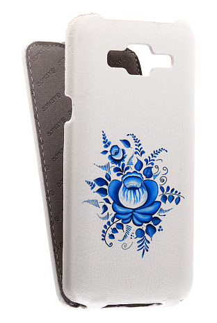 Кожаный чехол для Samsung Galaxy J5 SM-J500H Armor Case "Full" (Белый) (Дизайн 18/18)