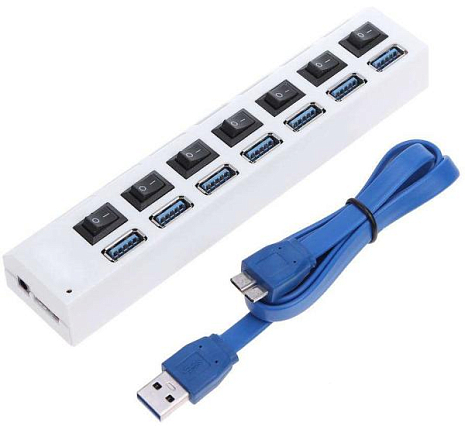 USB- HRS A25 ( HUB)  7  USB 3.0 (60 ) (0.5 , USB 3.0 - AM/MicroBM) ()