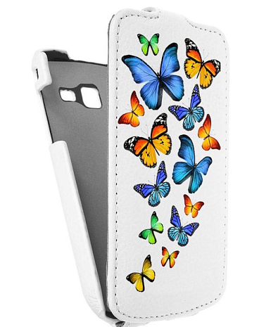 Кожаный чехол для Samsung Galaxy Trend (S7390) Armor Case "Full" (Белый) (Дизайн 3/3)