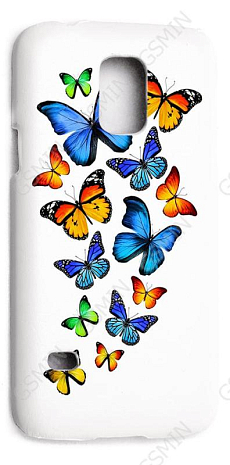 Кожаный чехол-накладка для Samsung Galaxy S5 mini Aksberry (Белый) (Дизайн 3)