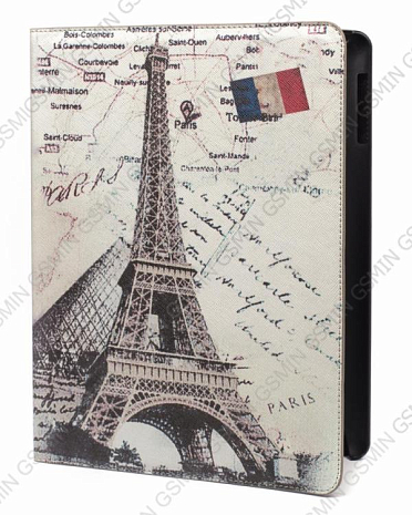 Кожаный чехол для iPad 2/3 и iPad 4 RHDS Case (Eiffel tower)