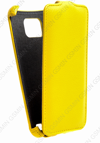 Кожаный чехол для Samsung Galaxy S2 Plus (i9105) Armor Case (Желтый)