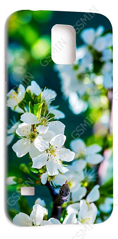 Кожаный чехол-накладка для Samsung Galaxy S5 Aksberry Slim Soft (Белый) (Дизайн 42)