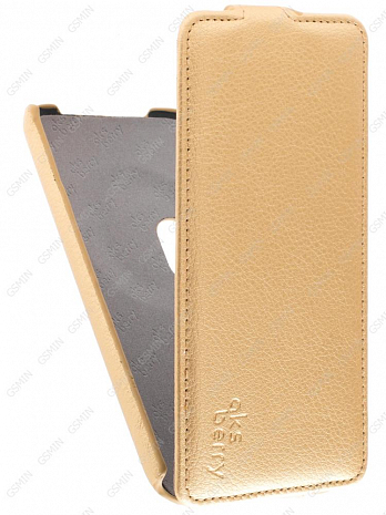 Кожаный чехол для ASUS ZenFone Zoom ZX551ML Aksberry Protective Flip Case (Золотой)