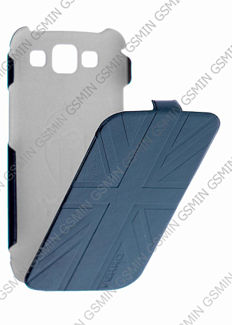 Кожаный чехол для Samsung Galaxy S3 (i9300) Ferro Ultra Slim Case (Blue / Gray)