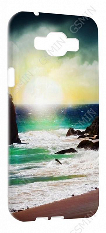 Чехол силиконовый для Samsung Galaxy A8 TPU (Белый) (Дизайн 97)