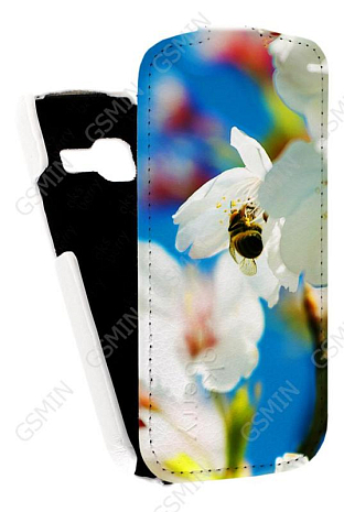 Кожаный чехол для Samsung S7262 Galaxy Star Plus Aksberry Protective Flip Case (Белый) (Дизайн 173)