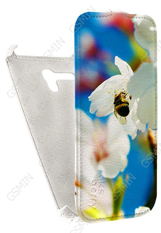 Кожаный чехол для Alcatel One Touch POP 3 5025D Aksberry Protective Flip Case (Белый) (Дизайн 173)
