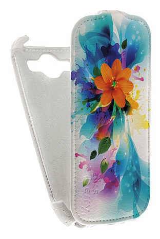 Кожаный чехол для Samsung Galaxy S3 (i9300) Aksberry Protective Flip Case (Белый) (Дизайн 6)