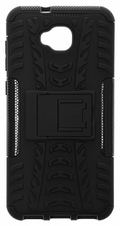 Противоударный чехол для Asus Zenfone 4 Selfie ZD553KL Hybrid Case Силикон + Пластик (Черный)