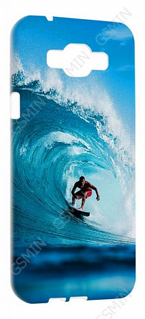 Чехол силиконовый для Samsung Galaxy A8 TPU (Белый) (Дизайн 107)