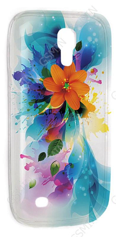 Чехол силиконовый для Samsung Galaxy S4 Mini (i9190) TPU (Прозрачный) (Дизайн 6)