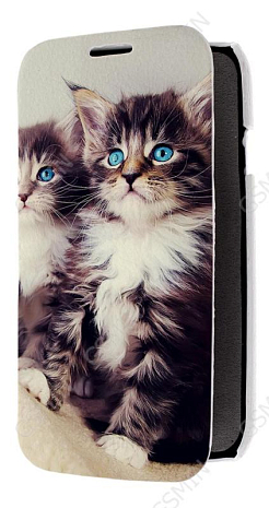 Кожаный чехол для Samsung Galaxy S4 (i9500) Armor Case - Book Type (Белый) (Дизайн 164)