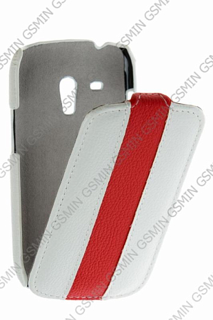 Кожаный чехол для Samsung Galaxy S3 Mini (i8190) Art Case (White/Red)