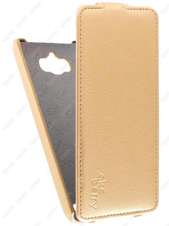 Кожаный чехол для ASUS ZenFone Max ZC550KL Aksberry Protective Flip Case (Золотой)