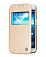 Кожаный чехол для Samsung Galaxy Grand 2 (G7102) Hoco Crystal Series View Leather Case (Champagne Gold)